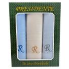 Lenços Com Letras Presidente De Bolso 41cm 100 Algodão 3 Unidades Lenços Com Letras Presidente De Bolso 41cm 100 Algodão 3 Unidades