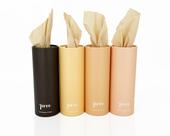 Lenços de carro Terre Bamboo Cylinder, 3 camadas, não branqueados, pacote com 4