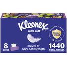 Lenços faciais Kleenex Ultra Soft de 3 camadas 180 lenços x 8 caixas Lenços faciais Kleenex Ultra Soft de 3 camadas 180 lenços x 8 caixas
