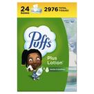 Lenços faciais Puffs Plus Lotion 24 Family Boxes 124 lenços