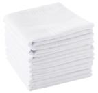 Lenços masculinos Scotamalone, pacote com 12, 41 cm, algodão branco