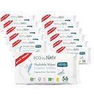 Lenços Umedecidos Laváveis para Bebês Eco by Naty - Compostáveis (56 Unidades x 12 Pacotes)