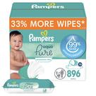 Lenços Umedecidos Pampers Aqua Pure - 99% à Base de Água - Pacote com 896 Unidades
