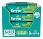 Lenços Umedecidos Pampers, Aroma De Aloe Vera 12 Pacotes Em Total 576 Unidades
