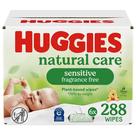 Lenços umedecidos para bebês Huggies Natural Care Sensitive, sem perfume, 288 unidades Lenços umedecidos para bebês Huggies Natural Care Sensitive, sem perfume, 288 unidades