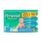 Lenços Umedecidos Personal Baby Soft & Protect Leve 4 Pague 3 com 4 Pacotes com 50 Unidades Cada