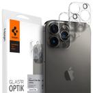 Lente de câmera e protetor de tela Spigen GlaStr Optik iPhone 13 Pro Max/Pro Clear, pacote com 2