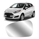Lente Espelho Retrovisor Ford New Fiesta 2011 A 2019 Metalizado com Base -