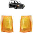 Lente Pisca Seta Lanterna Dianteira Fiat Uno 1984 1985 1986 1987 1988 1989 1990 Âmbar Estriada Acrílico