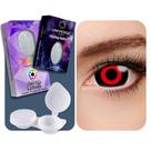 Lentes de Contato Halloween Fantasia Crazy Mini Sclera 17mm Vermelha Negative Anual