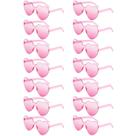 Lentes de sol Geopty rosados en forma de corazón para mujer paquete x14