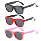 Lentes de Sol Polarizados FANNYGO para Niños 3-11 Años Paquete de 3 - Negro+Rojo+Rosa