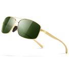 Lentes de Sol SUNGAIT 2458 con Armazón Metálico Dorado y Lentes Verdes 62mm