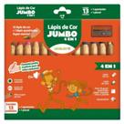 LEO LEO Lápis Jumbo 4 em 1 12 Cores Leonora