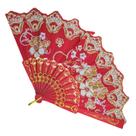 Leque colorido com estampa oriental e detalhes dourados Versy