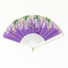 Leque de Mão Dobrável 23cm Estampa Floral Vintage Acessório Elegante para Festa, Casamento e Baile