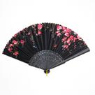 Leque de Mão Dobrável 23cm Estampa Floral Vintage Acessório Elegante para Festa, Casamento e Baile