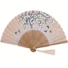 Leque De Mão Dobrável Estilo Chinês E Japonês Com Borla Para Festas