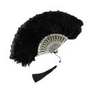 Leque De Renda Preto Retro Com Penas, Leque Decorativo Para Dança E Casamento Dos Anos 1920