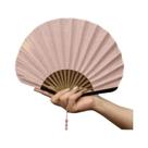 Leque De Seda Em Forma De Concha Retro De Cor Sólida, Leque De Mão Estilo Japonês Para Casamento