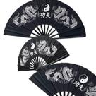 Leque Dragão Preto Dança Kung Fu Chinês Japonês 2024