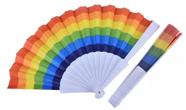 Leque Pequeno Arco Íris Colorido Lgbt Dobravel De Mao