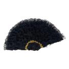 Leque Pomba Gira Negra Super Luxo com Rosas