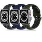 Lerobo 3 Pulseiras Silicone Esportivas p/ Apple Watch 42mm-49mm (Preto Antracite, Preto Verde, Preto Azul Meia-Noite)