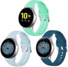 Lerobo Pulseiras de Silicone para Galaxy Watch, 20mm, 3 Pack (Slate Blue/Light Blue/Green)