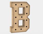 Letra Caixa Grande B Mdf 80Cm Altura Furo Lampada Iluminação Letra Caixa Grande B Mdf 80Cm Altura Furo Lampada Iluminação