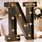 Letra de letreiro LED decorativa N OYCBUZO Vintage Industrial 23cm
