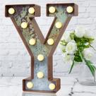 Letra de letreiro LED decorativa Y Elnsivo Rust Metal Effect
