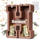 Letra de madeira Money Bank Summidate H extra grossa 23x4 cm