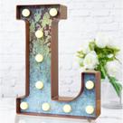 Letra LED para letreiro Elnsivo Vintage Rust Metal Lighted L