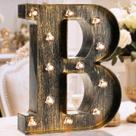 Letra para festas OYCBUZO dourada preta LED estilo vintage 22,6 cm