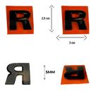 Letra R Avulsa Black Piano Emblema Adesivo Logo Dupla Face