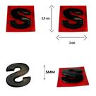 Letra S Avulsa Black Piano Emblema Adesivo Logo Dupla Face