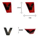 Letra V Avulsa Black Piano Emblema Adesivo Logo Dupla Face