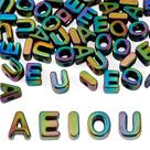 Letras acrílicas FASHEWELRY, alfabeto vocálico, 50 unidades