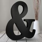 Letras de madeira AOCEAN 25 cm pretas inacabadas para o Halloween