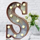 Letras LED para festas iluminadas Elnsivo Industrial Vintage Style