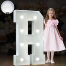 Letras marquee imprsv 90 cm de altura Light Up R White Decoração de festa