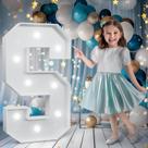 Letras para festas Bugame 90 cm de altura Cool White Light Up S