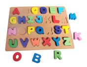 Letras Pedagógicas Aprenda Brincando Cores e Alfabeto em Madeira - DM Toys -