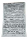 Letraset Folha 25 X 38Cm Letras Maiúsculas 12.8mm Altura
