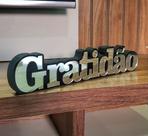 Letreiro 3d Gratidão - Acrílico Espelhado Prata 30cm Letreiro 3d Gratidão - Acrílico Espelhado Prata 30cm