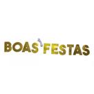 Letreiro Boas Festas Para Decoração De Mesa E Parede Dourado