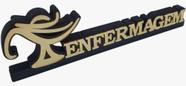 Letreiro De Profissões Espelhado 3d - Enfermagem Gold