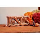 Letreiro decorativo Jesus Rosa Gold letra de forma