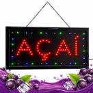 Letreiro Luminoso AÇAÍ Neon LED Piscante 48cm Placa Iluminada para Loja e Açaíteria LE2019ACAI